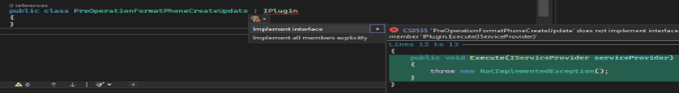 Implement the interface member